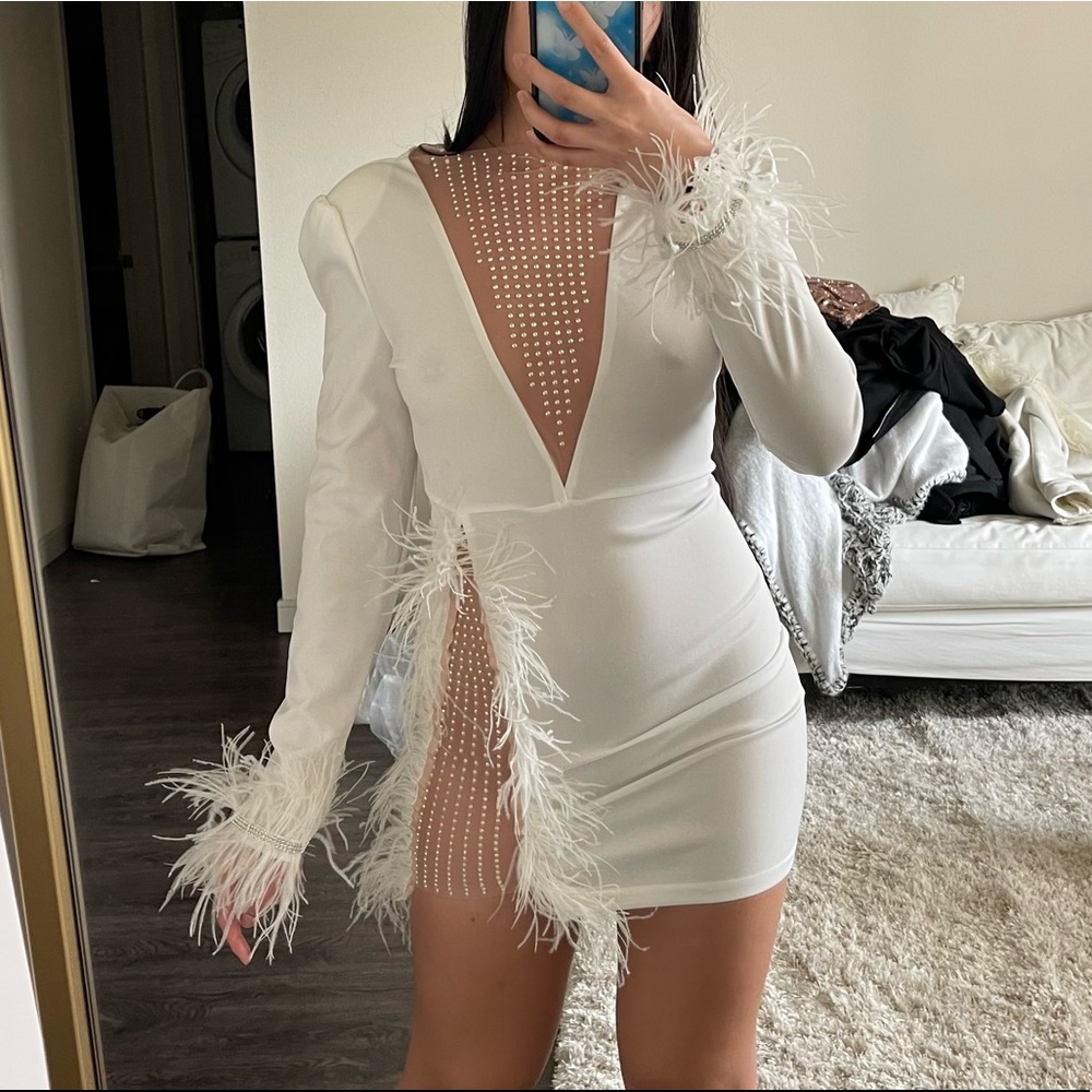 White feather dress